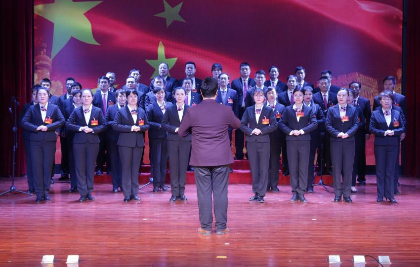 英超平台2019年度工作动员大会---大合唱《团结就是力量》、《我爱你中国》